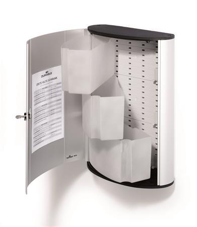 Nástenná lekárnička, 3 priehradky, prázdna, DURABLE, "L", strieborná 2