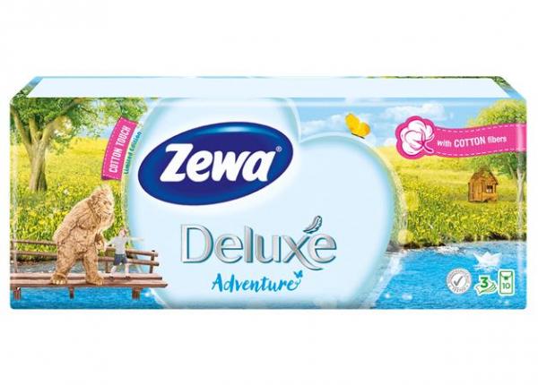 Papierové vreckovky, 3-vrstvové, ZEWA  "Delux" bez vône, 10x10 ks 2