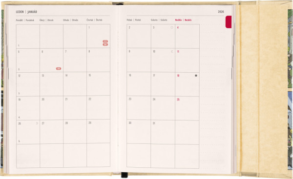 NOTIQUE Týždenný magnetický diár Josef Lada 2026, 11 x 16 cm 3