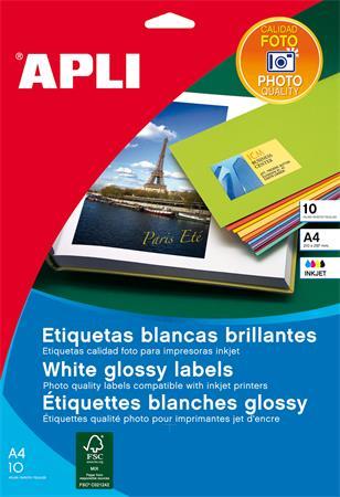 Etikety, do atramentových tlačiarní, 199,6 x 289,1 mm, foto kvalita, APLI, 10 etikiet/bal 2