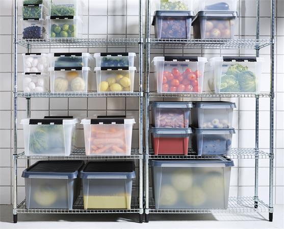 Úložný box, plastový, 14 l, čierne úchytky, SMARTSTORE "Classic 15", priehľadný 8