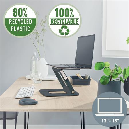 Stojan na notebook, nastaviteľný, LEITZ "Ergo", sivá 7
