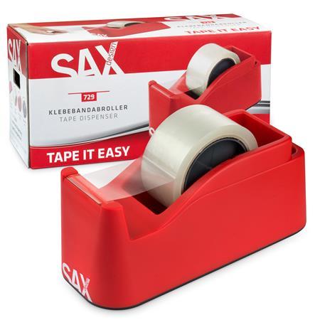 Dispenzor na baliacu pásku, stolový, s baliacou páskou, SAX "729", červený 1