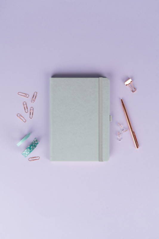 NOTIQUE Notes Balacron, strieborný, linajkovaný, 15 x 21 cm 4