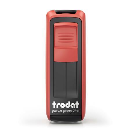 Pečiatka, TRODAT "Pocket Printy 9511", červený kryt, s čiernou poduškou 1