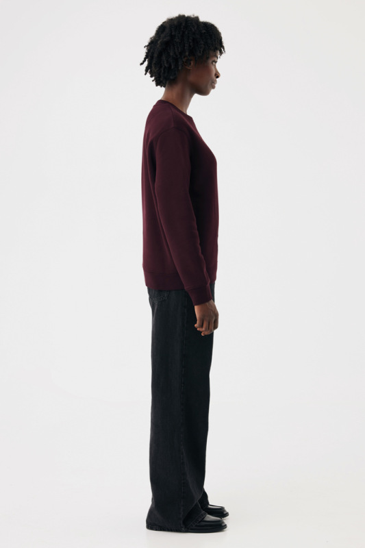IQONIQ Toria Unisex mikina s okrúhl. výstrihom z rec. bavlny merlot XXXL 13