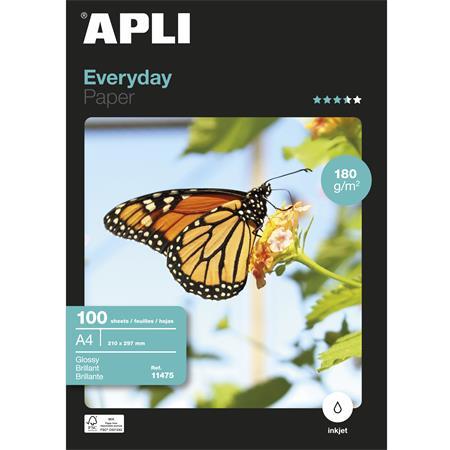 Foto papier, k atramentovým tlačiarňam, A4, 180 g, lesklý, APLI "Everyday" 1