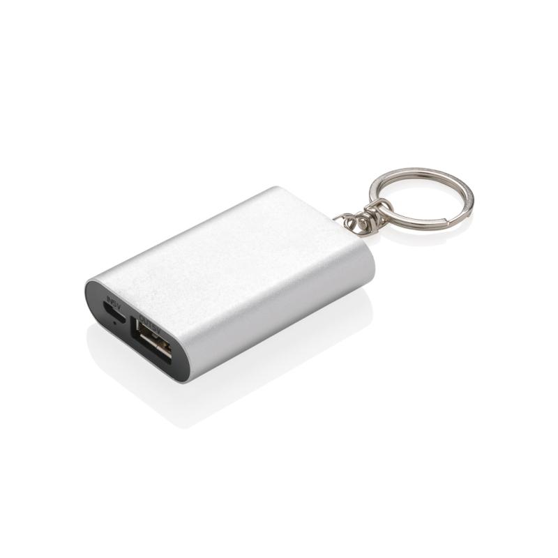 Klíčenka s powerbankou 1 000 mAh strieborná 1