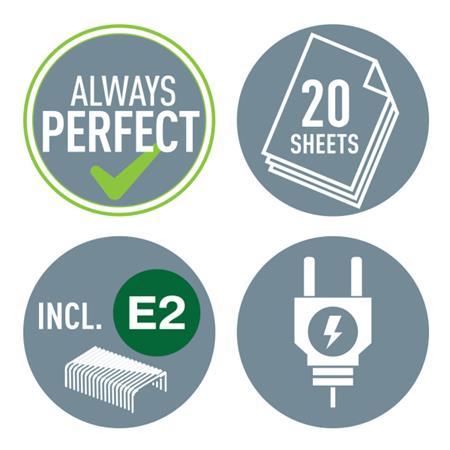 Zošívačka, elektrická, 24/6, 20 listov, LEITZ "Nexxt 5533", modrá 5
