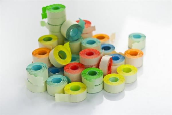 . Cenové etikety, 25x16 mm, modrá