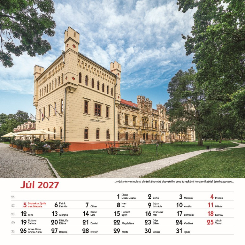 Nástenný kalendár Hrady a zámky Slovenska 2027 8