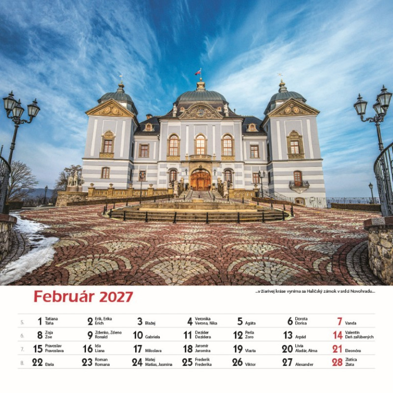 Nástenný kalendár Hrady a zámky Slovenska 2027 3