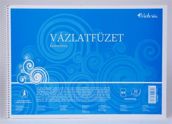 Náčrtník, bezdrevný, 32 listový, B4, špirálový, 120 g, VICTORIA