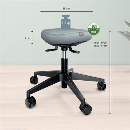 Pracovná stolička, s kolieskami, ergonomická, LEITZ "Ergo Comfort Active", svetlosivá 2