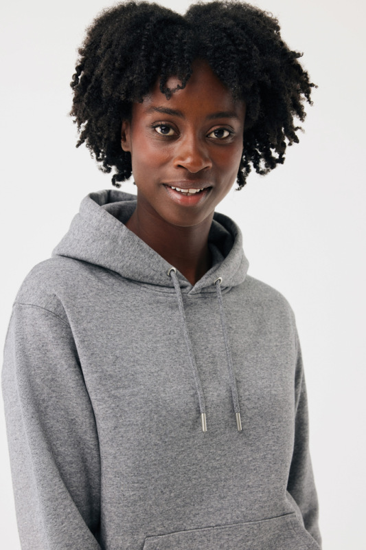 IQONIQ Joshua Unisex mikina s kapucňou z rec. bavlny light heather anthracite XXXL 14