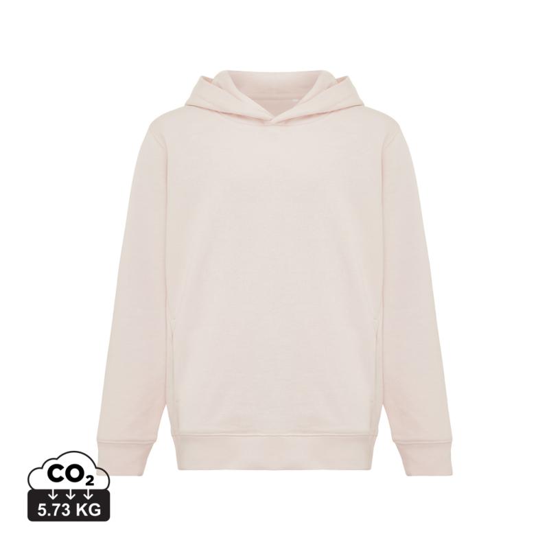 Detská mikina s bočnými vreckami IQONIQ Yengo z rec. bavlny cloud pink 7-8r (122-128cm)