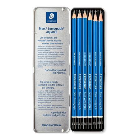 Grafitová ceruzka, šesťhranná, kovová škatuľa, STAEDTLER "Mars Lumograph", 6 rôznych farie 2