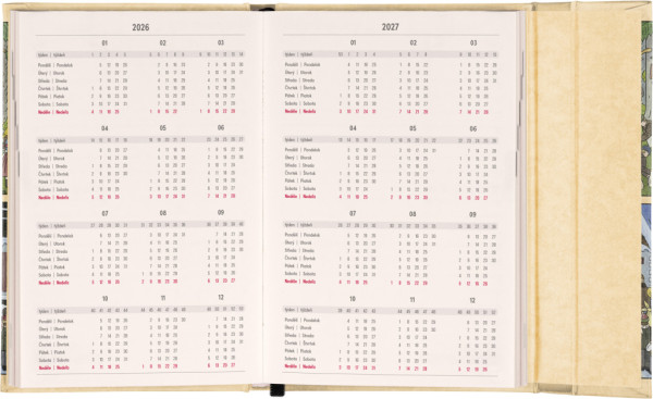 NOTIQUE Týždenný magnetický diár Josef Lada 2026, 11 x 16 cm 2