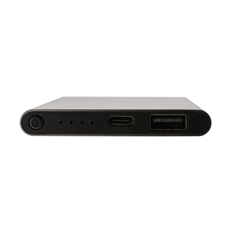 Powerbanka 4000mAh s USB C z RCS recykl. plastu a hliníka antracitová 6