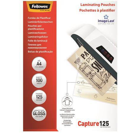 Laminovacia fólia, 125 mikr., A4, lesklá, 100 ks, FELLOWES