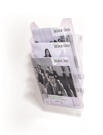 Prospektový stojan, stolný, A4, 3-dielny, DURABLE "Combiboxx", priehľadná 1