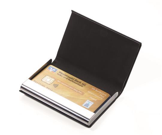 Puzdro na platobné karty, koženka, na 10 ks, RFID ochrana, TROIKA, čierna 2