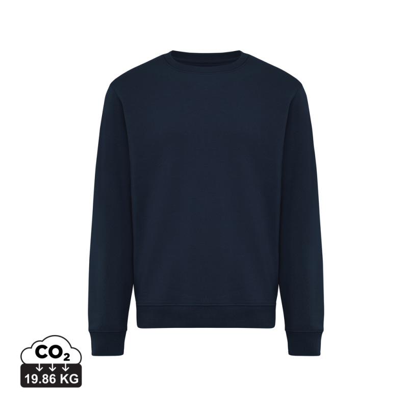 IQONIQ Toria Unisex mikina s okrúhl. výstrihom z rec. bavlny námornícka modrá XXL