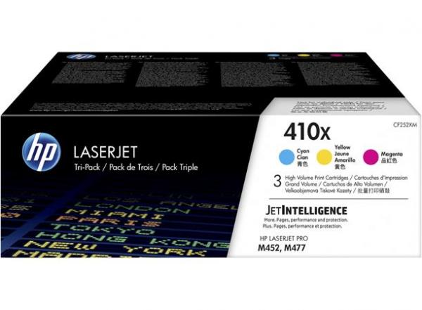 CF252XM Laserový toner multipack Color k tlačiarňam LaserJet Pro M452, M477, HP 410X, c+m+