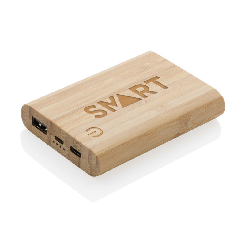 Powerbanka 5 000 mAh z bambusu hnedá 8