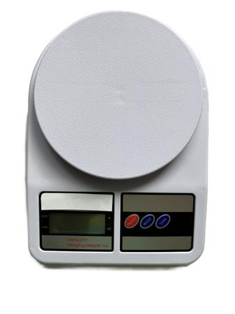 . Kuchynská váha, digitálna, nosnosť 7 kg, biela