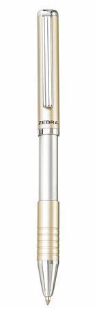 Guľôčkové pero, 0,24 mm, teleskopické, farba tela: šampanské, ZEBRA "SL-F1", modrá 2