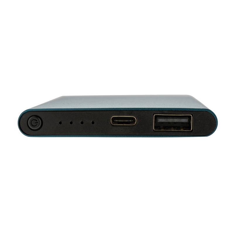 Powerbanka 4000mAh s USB C z RCS recykl. plastu a hliníka modrá 6