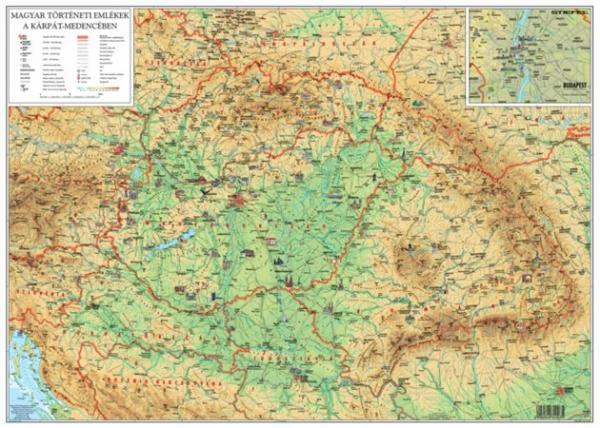 STIEFEL Podložka na stôl, obojstranná,"Szent Korona országai/Történeti emlékek - Historická mapa M 2
