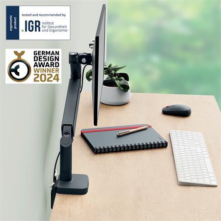 Priestorovo úsporné rameno na jeden monitor, LEITZ "Ergo", tmavosivá 2