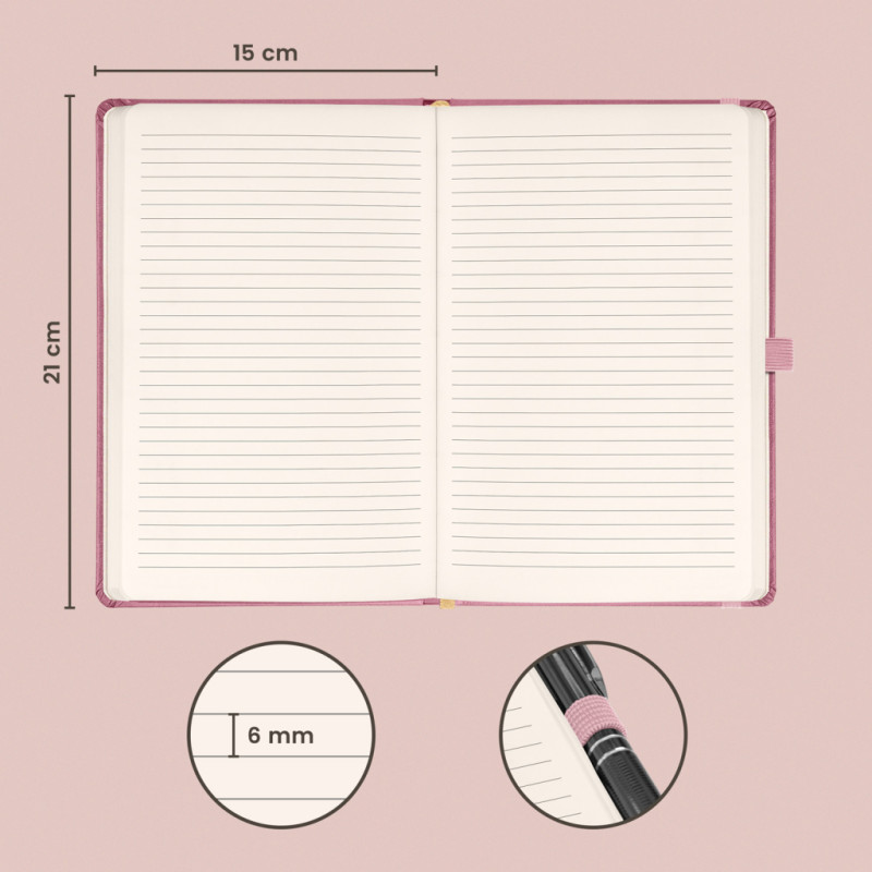 NOTIQUE Notes Aprint Neo, ružový, linajkovaný, 15 x 21 cm 2