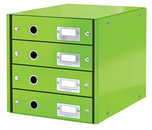 Zásuvkový box, polaminovaný kartón, 4 zásuvky, LEITZ "Click&Store", zelená 1
