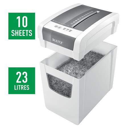 Skartovací stroj, konfety, 10 listov, LEITZ "IQ Slim Home Office" 6
