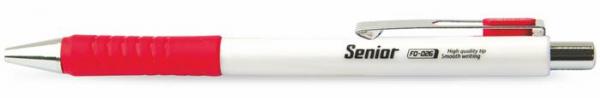 Guľôčkové pero, 0,4 mm, stláčací mechanizmus, FLEXOFFICE "Senior", červené 1