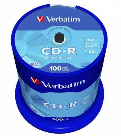 CD-R disk, 700MB, 52x, 100 ks, cake box, VERBATIM "DataLife" 1