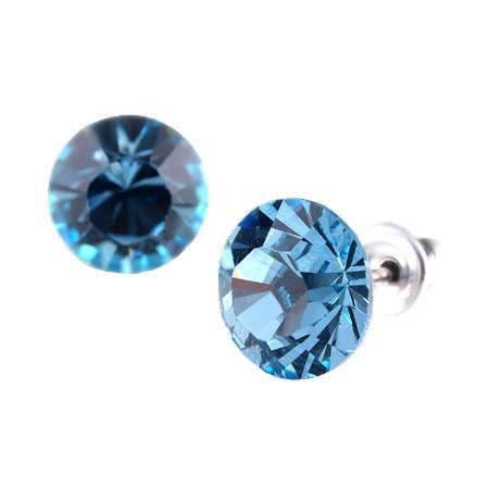 Náušnice s aqua modrým SWAROVSKI® krištáľom, 8 mm, ART CRYSTELLA® 1