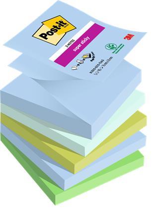 Samolepiaci bloček, "Z", 76x76 mm, 5x90 listov, 3M POSTIT "Super Sticky Oasis", mix farieb 1