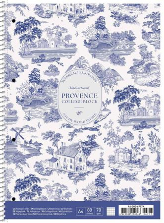 Špirálový zošit, A4+, štvorčekový, 80 listov, SHKOLYARYK "Provence", mix 1