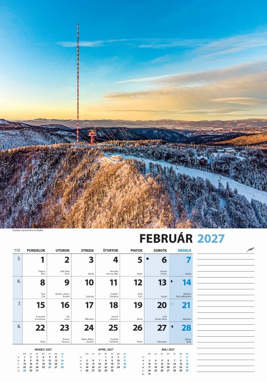 Nástenný kalendár Slovensko z výšky 2027 3