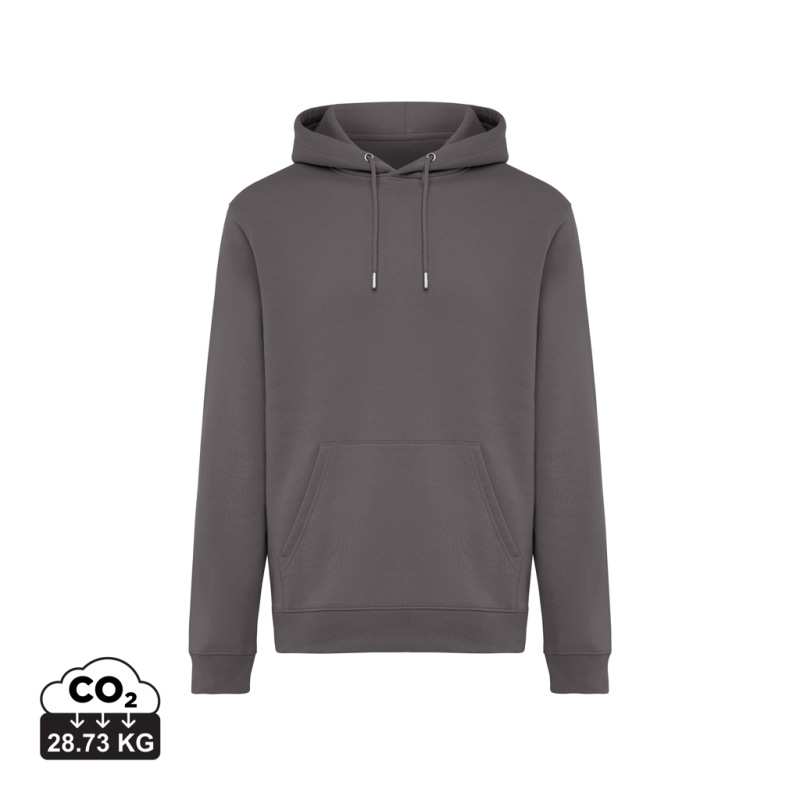 IQONIQ Joshua Unisex mikina s kapucňou z rec. bavlny antracitová XXXL
