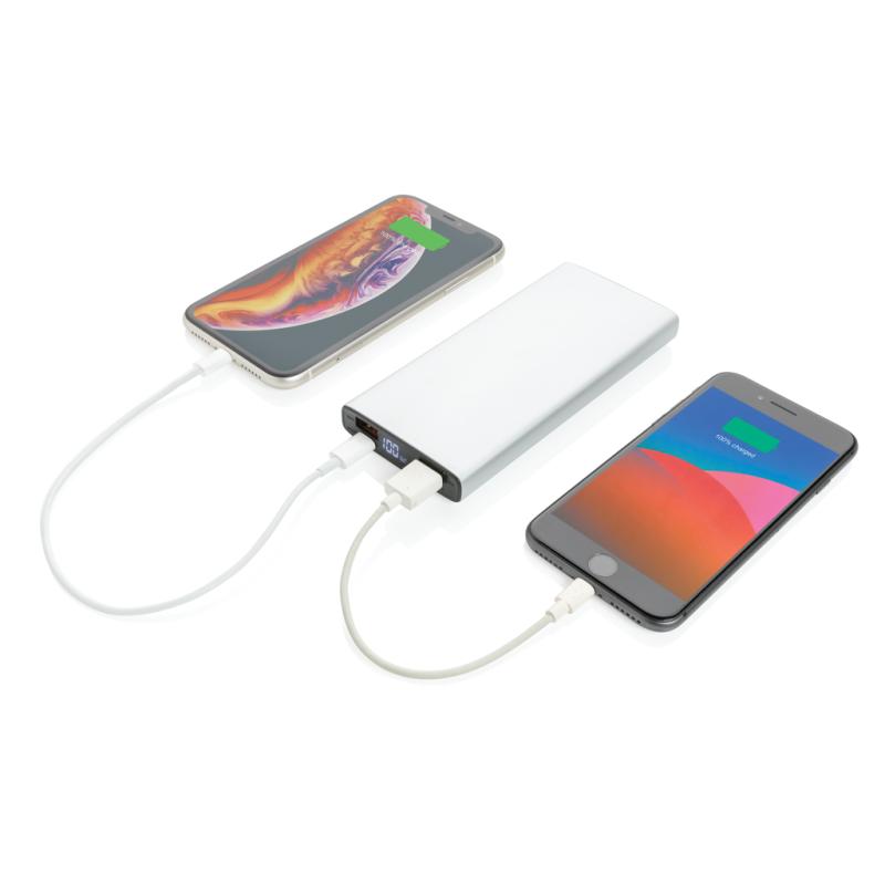 Hliníková 18W PD powerbanka 10 000 mAh strieborná 2