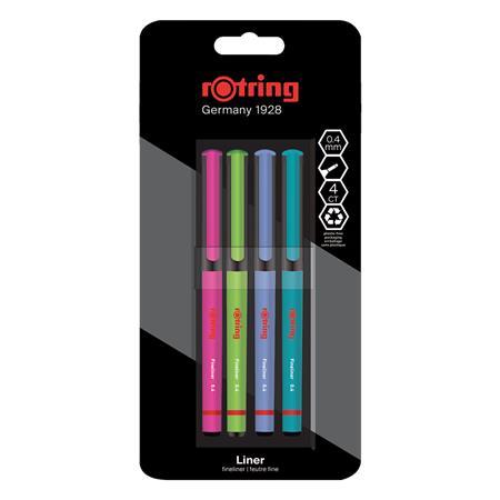 Liner, sada, 0,4 mm, ROTRING "Liner", 4 rôzne farby 1