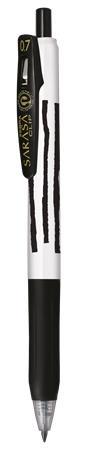 Gélové pero, 0,33 mm, stláčací mechanizmus, pruhované telo,  ZEBRA "Sarasa Clip", čierna 1