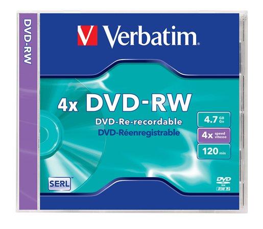 DVD-RW disk, prepisovateľný, 4,7GB, 4x, 1 ks, klasický obal, VERBATIM 1