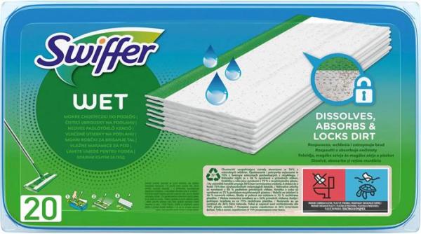 Utierky na podlahu, vlhčené, náhradná nápň, 20 ks, SWIFFER "Sweeper", citrusová vôňa 1