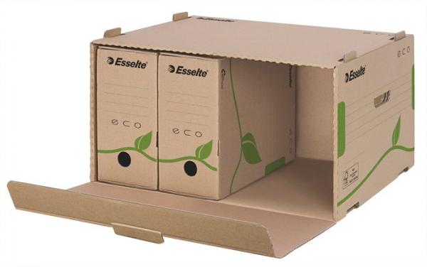 Archívny kontajner, recyklovaný kartón, dopredu otvárateľné veko, ESSELTE "Eco", hnedý 2